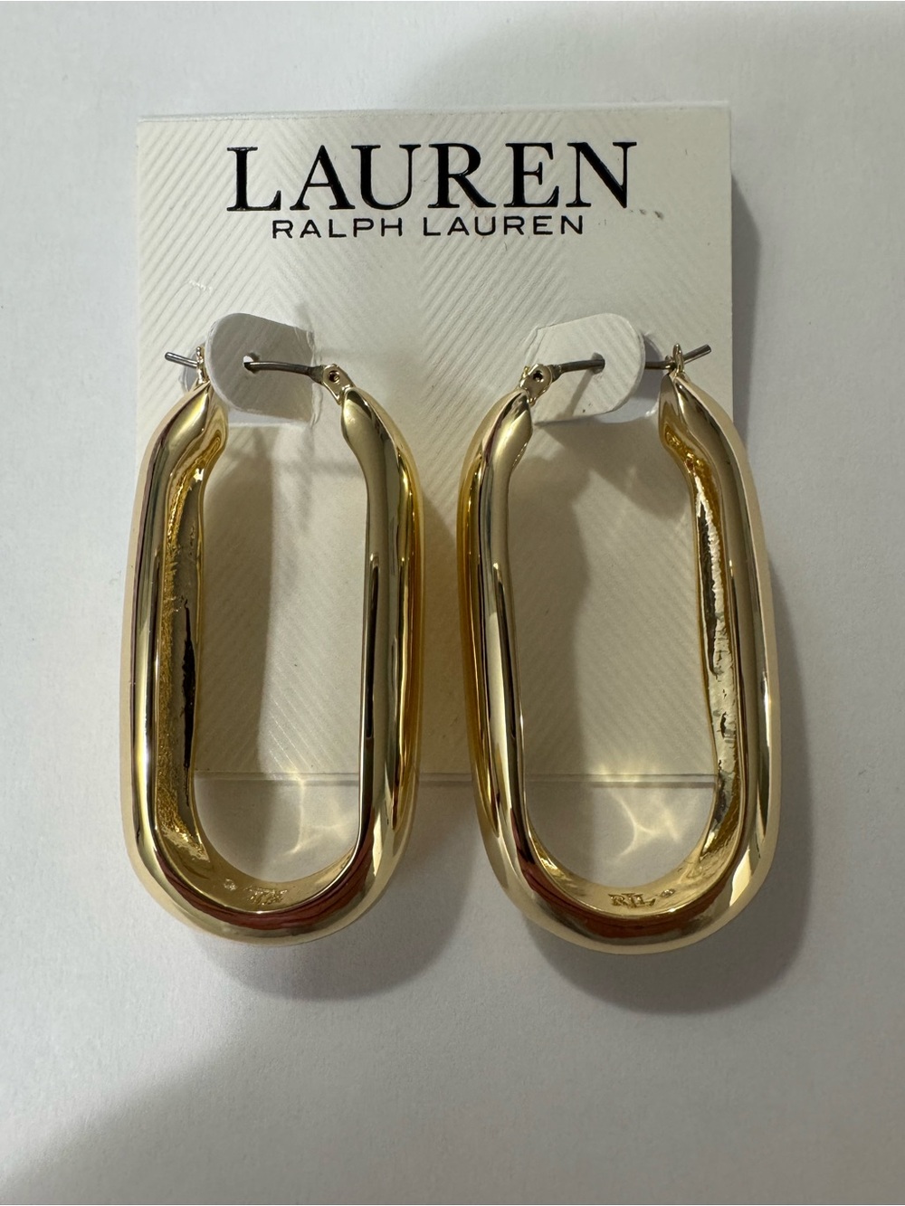 Lauren Ralph Lauren Polished Gold Oval-Link Hoop Earrings